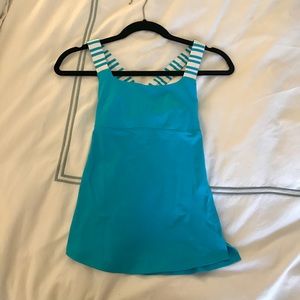 Blue Lululemon top with built in sports bra